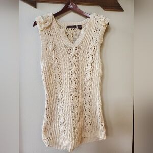 Heather B Womens SleevelessEmbellished Tunic Sweater. Size XL